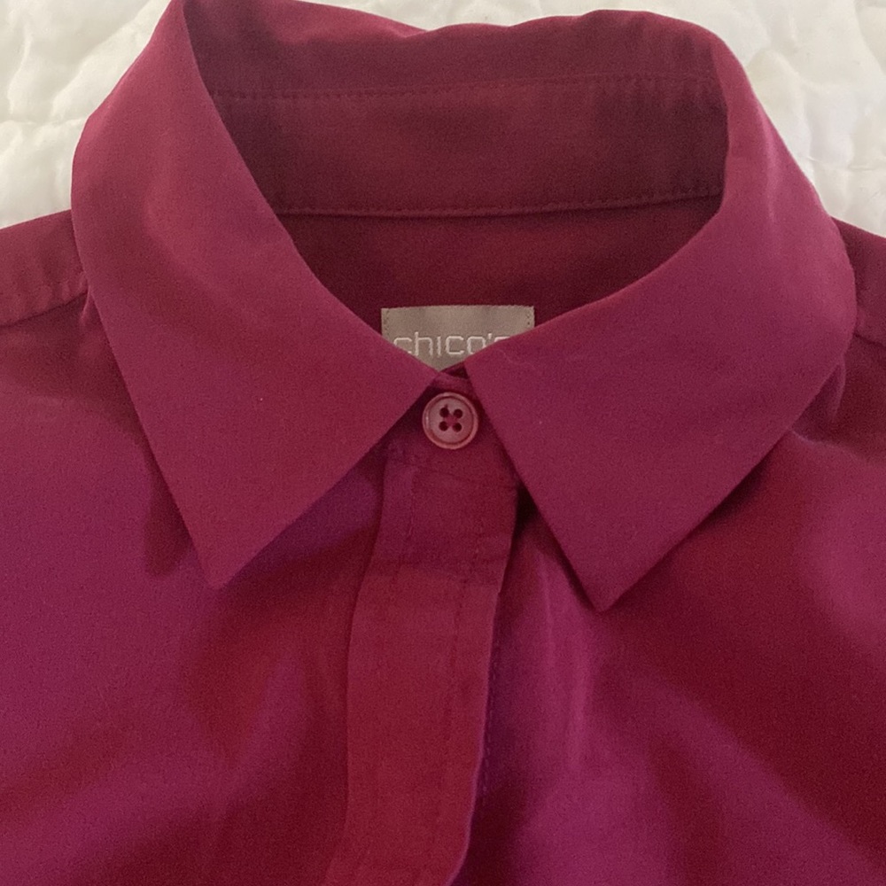 Euc Chicos Button Front Patch Pocket Blouse - image 7